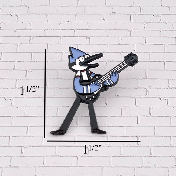 Set Of 2 - Regular Show Enamel Pin Mordecai w/Guitar And Rigby w/Mullet - Picture 2 of 6